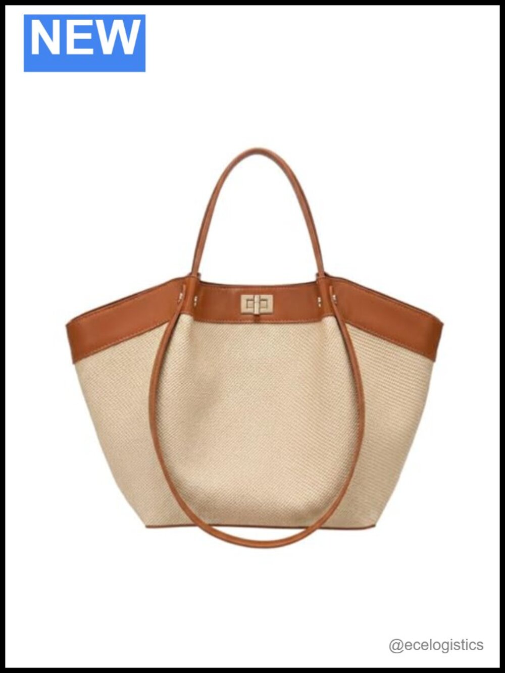 Canvas & Faux Leather Women's Tote Bag Satchel Laptop Work Purse Shoulder